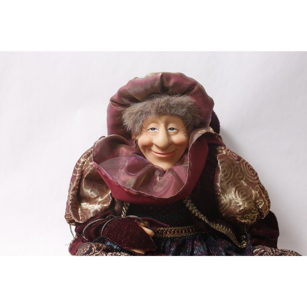 Medieval Jester Art Doll with Resin Face Decorative Shelf Sitter ~ 260507-WH 643